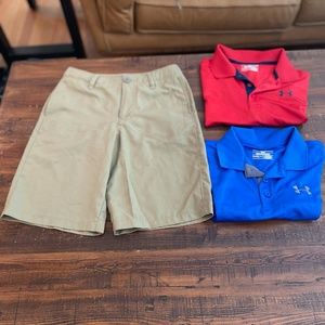 2 under armor shirts and shorts